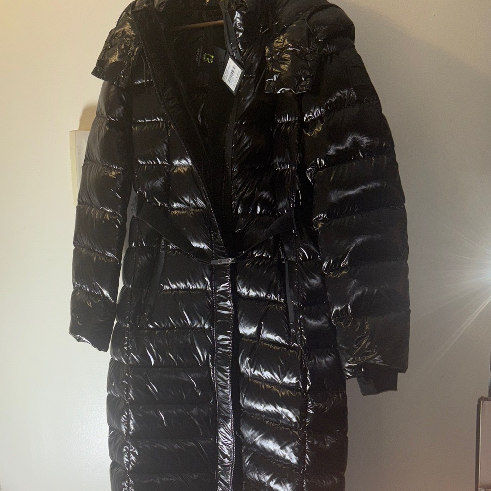 Shiny Black Puffer Coat